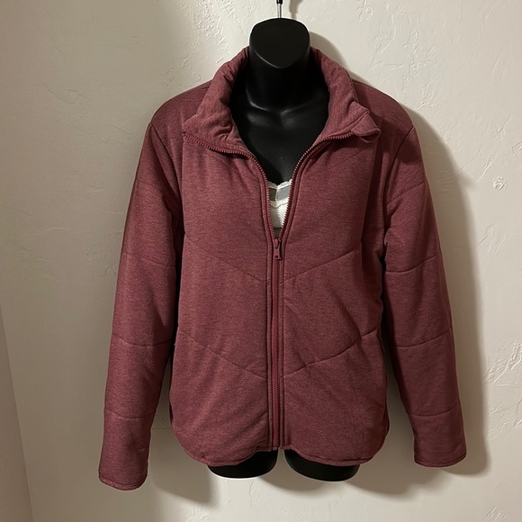 Three dots maroon quilted jacket w/ zip pockets L - Picture 3 of 12